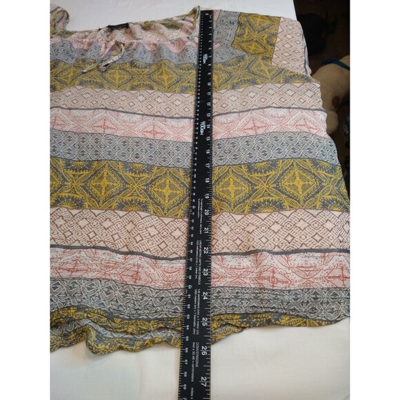 Fred David blouse plus size 3X sheer tie-neck geometric stripe long sleeve top - Picture 10 of 11